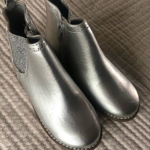 Never worn girls silver booties